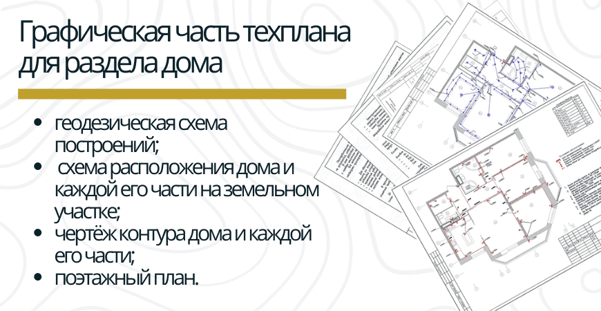 Графическая часть техплана для раздела дома в Лунинском районе